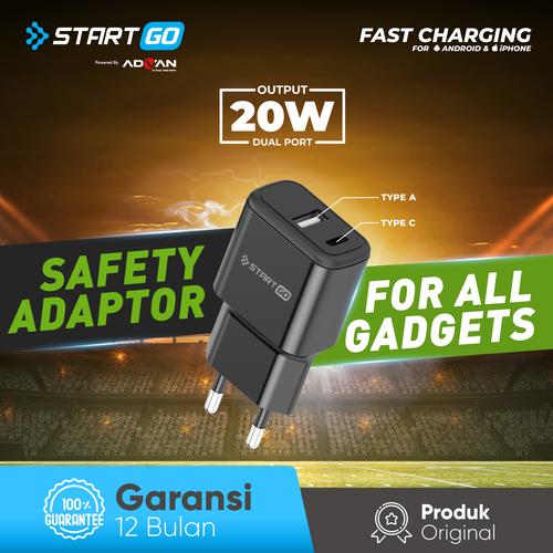 Gambar StartGo Power Up Charger Smart 20watt Quick Plug Wall Charger dari StartGo Official Store Jakarta Utara Tokopedia