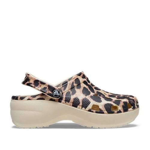 leopard platform crocs
