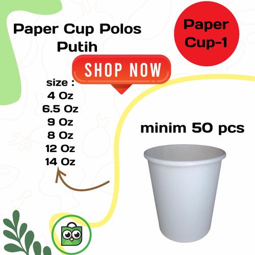 Jual Paper Hot Cup Putih Polos 4 Oz 6.5 Oz 9 Oz 8 Oz 12 Oz 16 Oz - 4 Oz ...