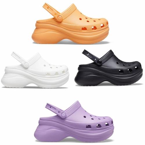 platform crocs orange