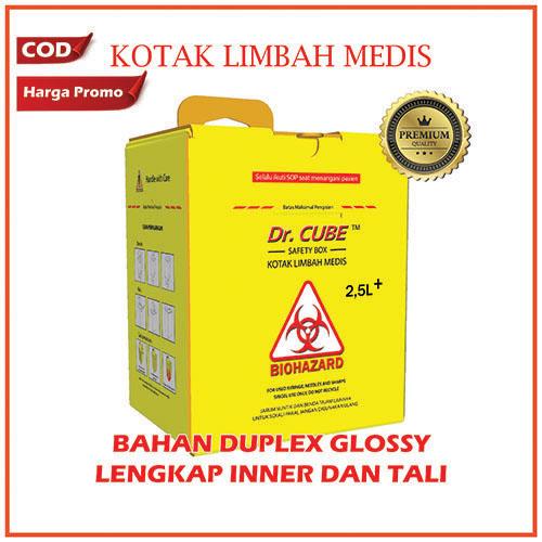 Jual Safety box medis Vol 2,5 ltr disposal box medis kotak limbah