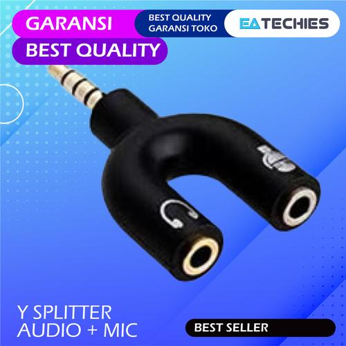 Jual Konverter Jack Y Splitter Aux 3.5mm to Audio Headset & Mic ...