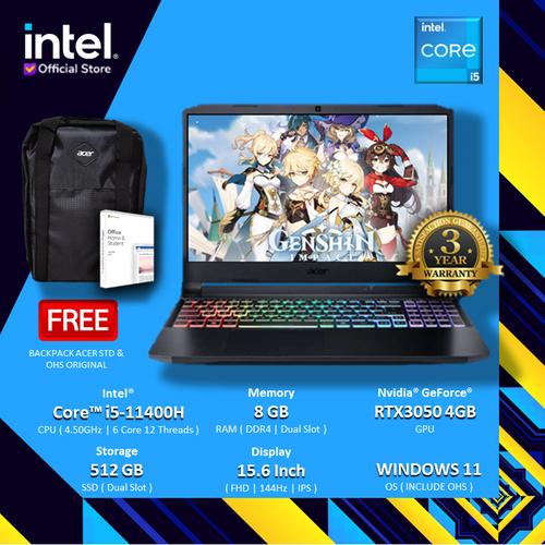 Gambar Acer Nitro 5 AN515 - RTX3050 4GB i5 11400 8GB 512ssd OHS 15.6FHD 144Hz - Non Bundle dari Intel Gaming ID Jakarta Utara Tokopedia