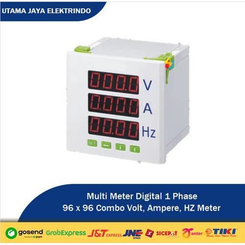Jual Multi Meter Digital 1 Phase 96 x 96 Combo Volt, Ampere, HZ Meter ...
