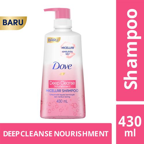 Promo Dove Micellar Shampoo Deep Cleanse Nourishment 430ml Unilever