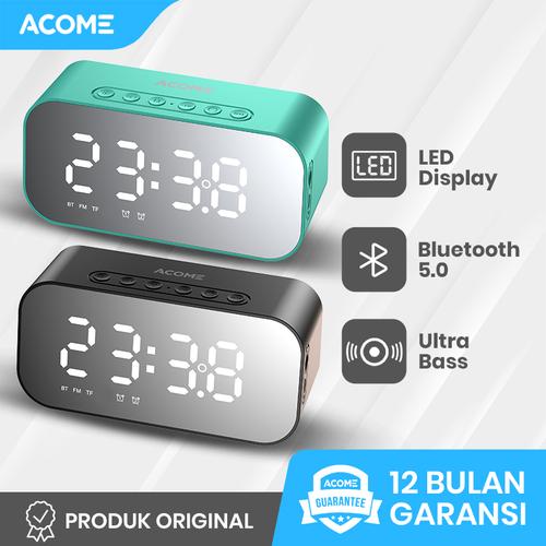 Gambar Acome A5 Speaker Bluetooth 5.0 Jam Alarm LED Display Ultra Bass - Blue dari Acome Indonesia Jakarta Utara Tokopedia
