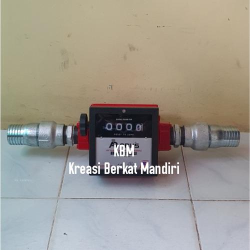 Jual FLOW METER SET 2" INCH 4 DIGIT DN50 MM / METERAN SOLAR 2" INCH