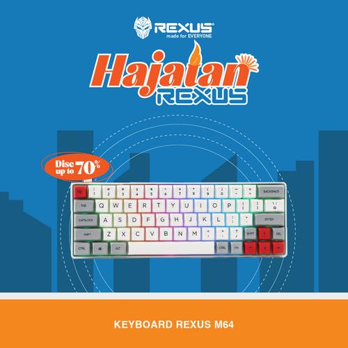 Gambar Rexus Keyboard Gaming Mechanical Daxa M64 / M-64 Classic - Hitam, Blue dari Rexus Official Store Jakarta Pusat Tokopedia