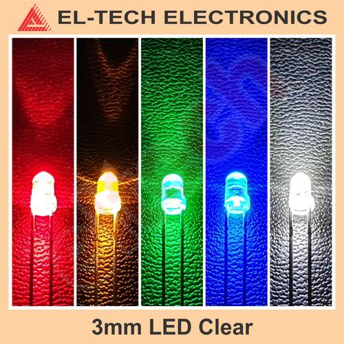 Jual 10pcs LED 3mm 3 mm Lampu Clear Bening Merah Kuning Hijau Biru ...