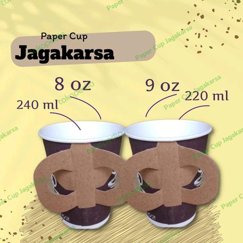 Jual Paper Cup Handle Mix ml Gelas Kertas Tahan Panas - 9 oz 220 ml ...