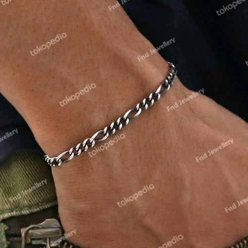 Jual Gelang Pria Rantai Figaro Oxide 