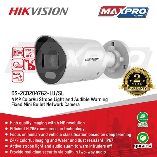 Jual DS-2CD2047G2-LU/SL HIKVISION IP CAMERA 4MP COLORVU TWO WAY