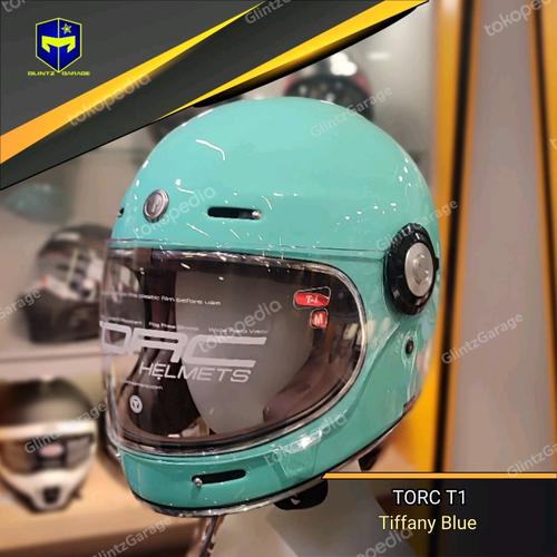 Promo TORC T1 BLUE TIFFANY GLOSS HELM FULL FACE ORIGINAL TORC 100