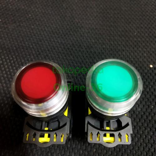 Jual Push button lamp led 22mm 220v body plastik LA115-A5-10D Fort ...