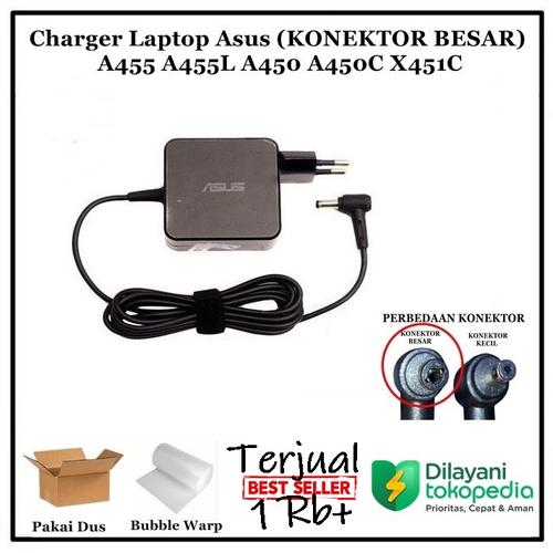 Gambar Charger Laptop Asus Original A455 A455L A450 A450C X451C dari np komputer Tokopedia