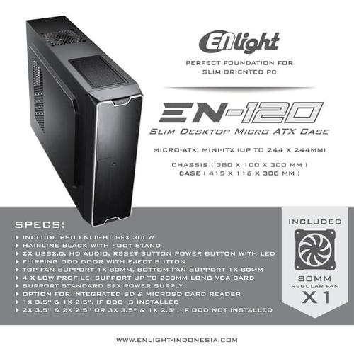 Gambar CASING PC KOMPUTER ENLIGHT EN-120 Slim PC Case + PSU ENLIGHT 300W dari PojokITcom Pusat IT Comp Kota Surabaya Tokopedia
