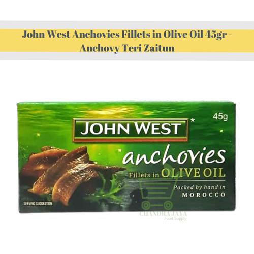 Jual John West Anchovies Fillets in Olive Oil 45gr Anchovy Teri