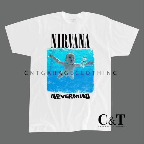 Jual KAOS BAND NIRVANA NEVERMIND WHITE 