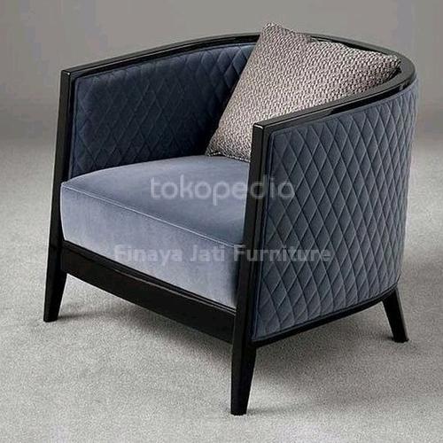 Jual wing chair sofa tamu minimalis mewah kursi single sofa jati custom