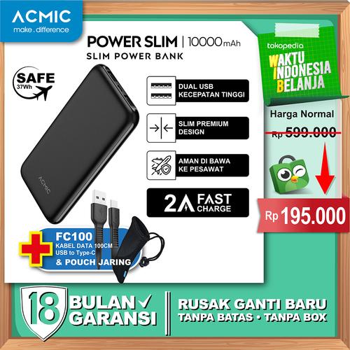 Gambar ACMIC PowerSlim 10000mAh Slim PowerBank 2A Fast Charge - NoKabel NoPouch dari ACMIC Official Store Tokopedia