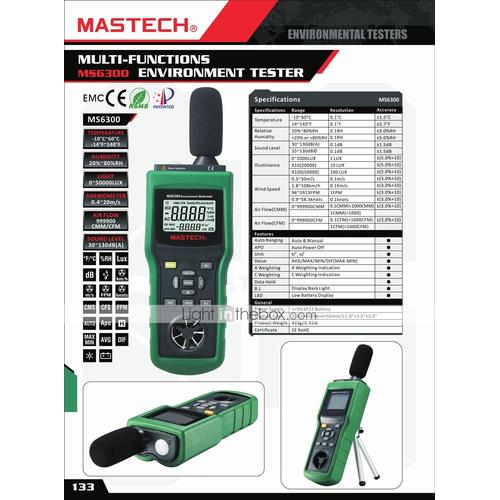 Jual MS 6300 MASTECH Environment Tester Sound Level Lux Meter