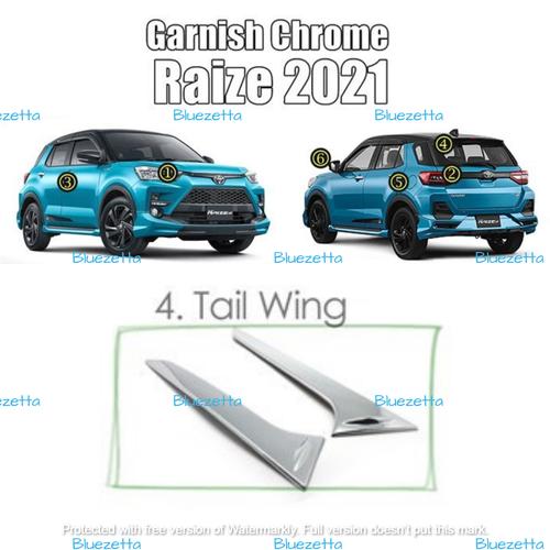 Raize Wing Jual Garnish Spoiler Wing Cover Tail Wing Belakang Chrome RAIZE 2021 ...