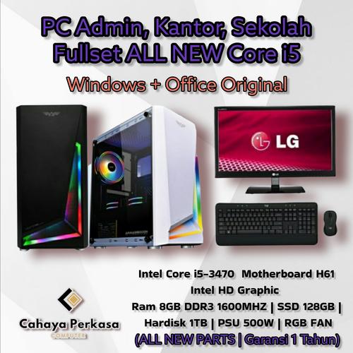 Jual PC Komputer Rakitan Core I5 - 8GB - SSD 128GB - HDD 1TB Fullset ...