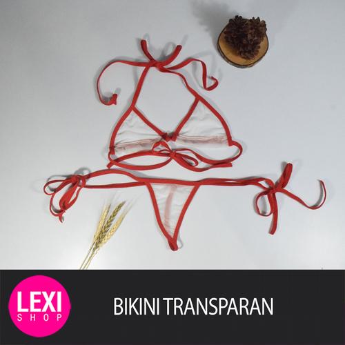 Jual Bikini Transparan Lingerie Transparan Micro Bikini Thong Bra Set