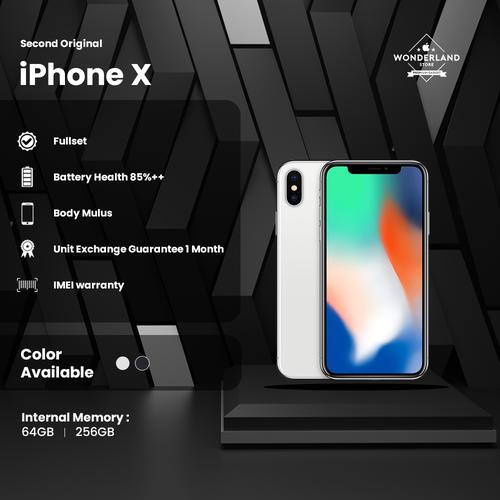 Gambar Second iPhone X 64GB Grey/Silver, Mulus LikeNew, Fullset Original dari Wonderland Store Kota Surabaya Tokopedia
