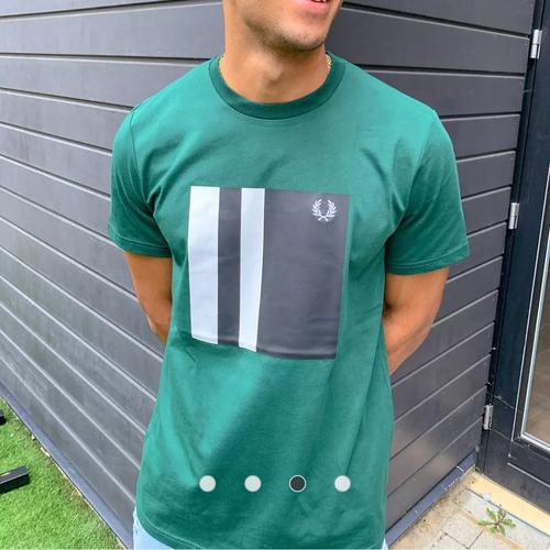 fred perry tipped graphic t shirt