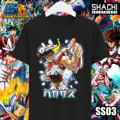 Jual Kaos Saint Seiya Jepang Kartun Jadul 01 Premium Black NSA 24s