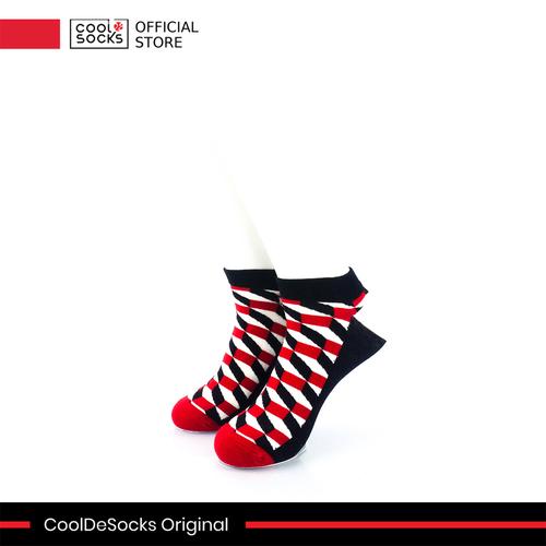 Gambar CoolDeSocks Original | Kaos Kaki Pendek - 3D Cubes Red Black (A) dari CoolDeSocks Official Jakarta Barat Tokopedia