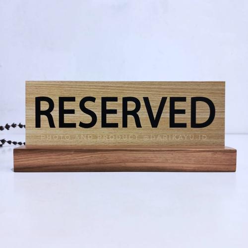 Jual Papan Penanda Reserved / Sign Reserved - Hitam - Jakarta Barat