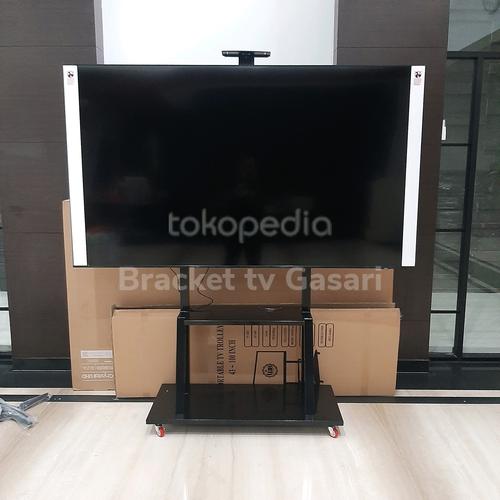 Jual Bracket tv standing roda 40 inch s/d 100 inch super kokoh ...