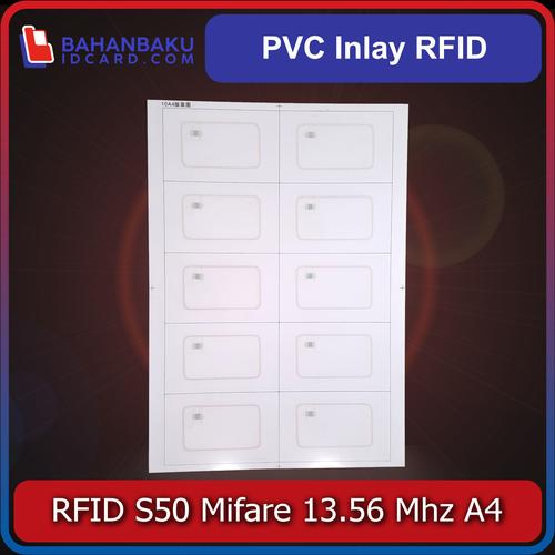 Jual pvc inlay RFID 13,56 Mhz 1 lembar a4 isi 10 kartu tebal 0,45mm ...