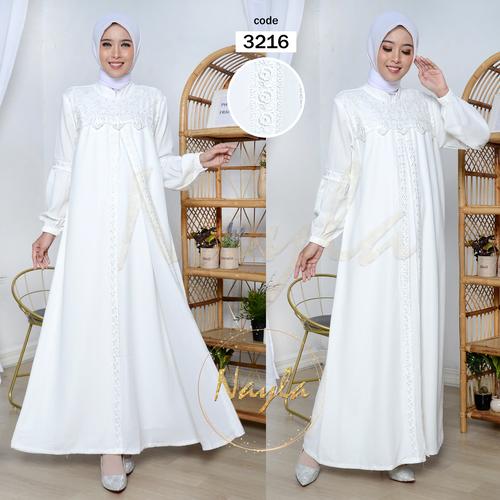 Jual Nayla Baju Gamis Putih Wanita Gamis Pesta Busana Muslim Brukat 3216 M Jakarta Utara Nayla Gamis Putih Tokopedia