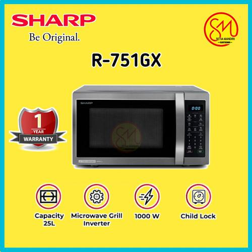 Jual SHARP R751GX (BS) Microwave Grill Inverter Oven 25 Liter Digital