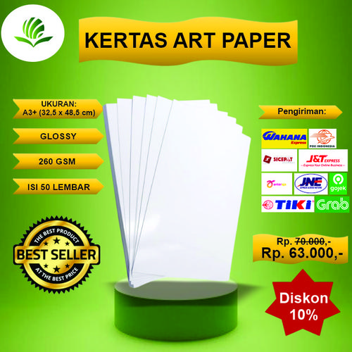 Jual Termurah Kertas Art Paper Carton Putih Glossy A3+ 260 grm Kota