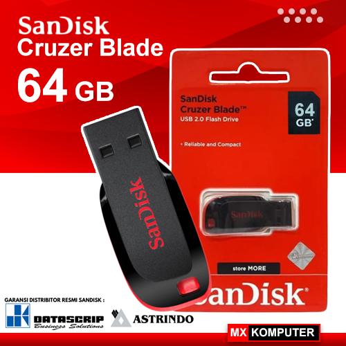 Original Sandisk Flashdisk 64GB Cruzer Blade CZ50 Usb Flash Disk 64 GB di  Mxkomputer_new Tokopedia