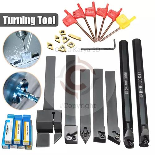 21pcs Lathe Threading Tool Bit Set – 7pcs 5/16” Turning Holders + 14pcs Golden Carbide Inserts - View #11
