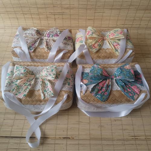Jual GOODIE BAG BOX HAMPERS BESEK BAMBU PITA KERTAS FLORAL TALI PITA
