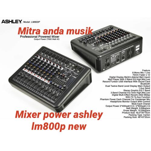 Jual Mixer power amplifier ashley LM800P usb bluetooth soundcard