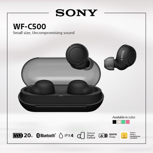 Gambar SONY WF-C500 Black Truly Wireless Headphones / WFC500 / WF C500 dari Sony Audio Official Jakarta Pusat Tokopedia