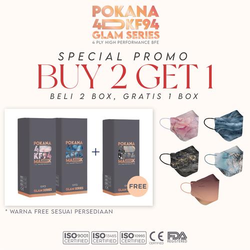 Gambar POKANA 4D KF94 Earloop Medical Face Mask - Box isi 12 pcs - Navy Wave dari Pokana Shop Kota Bekasi Tokopedia