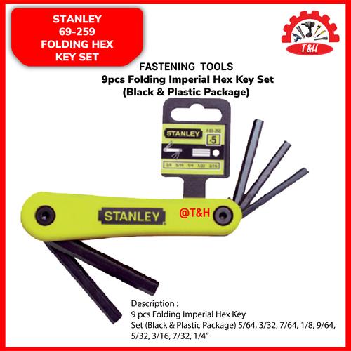 Stan Key Jual STANLEY Kunci Set - 69-259 9 pcs Folding Imperial Hex Key Set ...