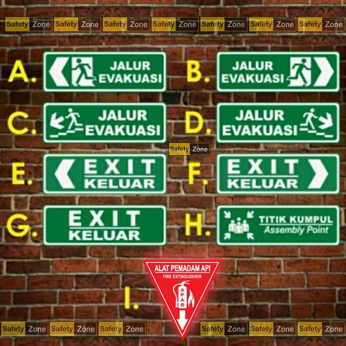 Jual Sign Jalur Evakuasi dan Rambu Exit, Akrilik ukuran 30x10cm