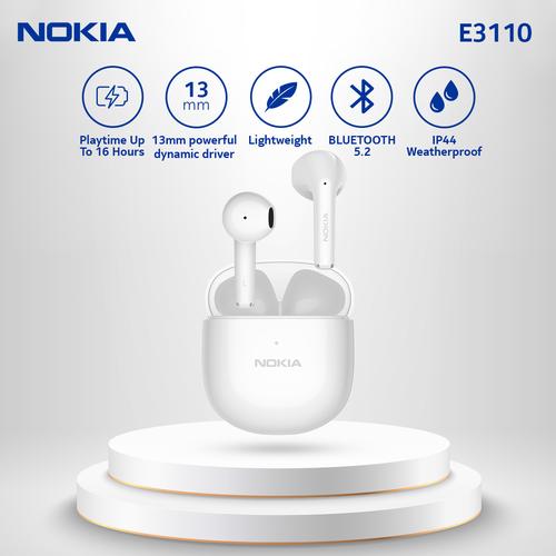 Gambar Nokia E3110 True Wireless Earbuds Bluetooth Earphone TWS HD - White dari Nokia Audio Official Store Jakarta Barat Tokopedia