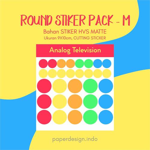 Jual ROUND STICKER PACK MEDIUM ANALOG TELEVISION STIKER LUCU SCRAP BOOK ...