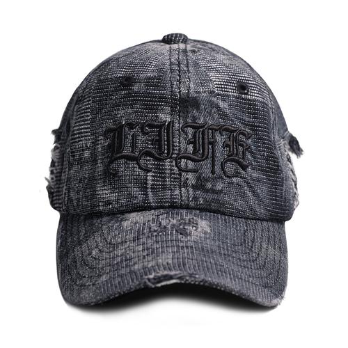 Promo RIPPED DAD HAT - black washed 
