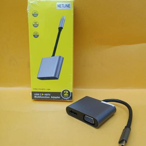 Jual NETLINE USB TYPE C 3.1 TO HDMI VGA MULTIPORT ( Type C,HDMI Female ...